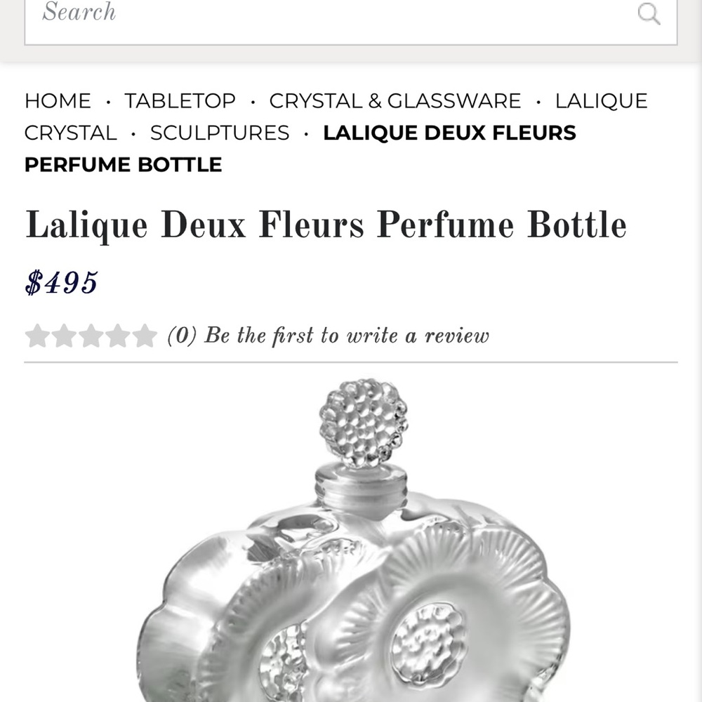 Lalique Clear Glass Floral Perfume Bottle